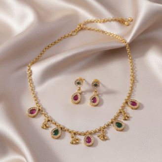 Necklace & Earring Set with Stone Work