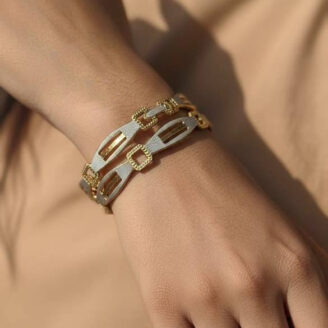 Elegant Gold Plated Dual Chain Bracelet